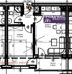 Продава 2-стаен град Пловдив Коматевски възел - [1] 