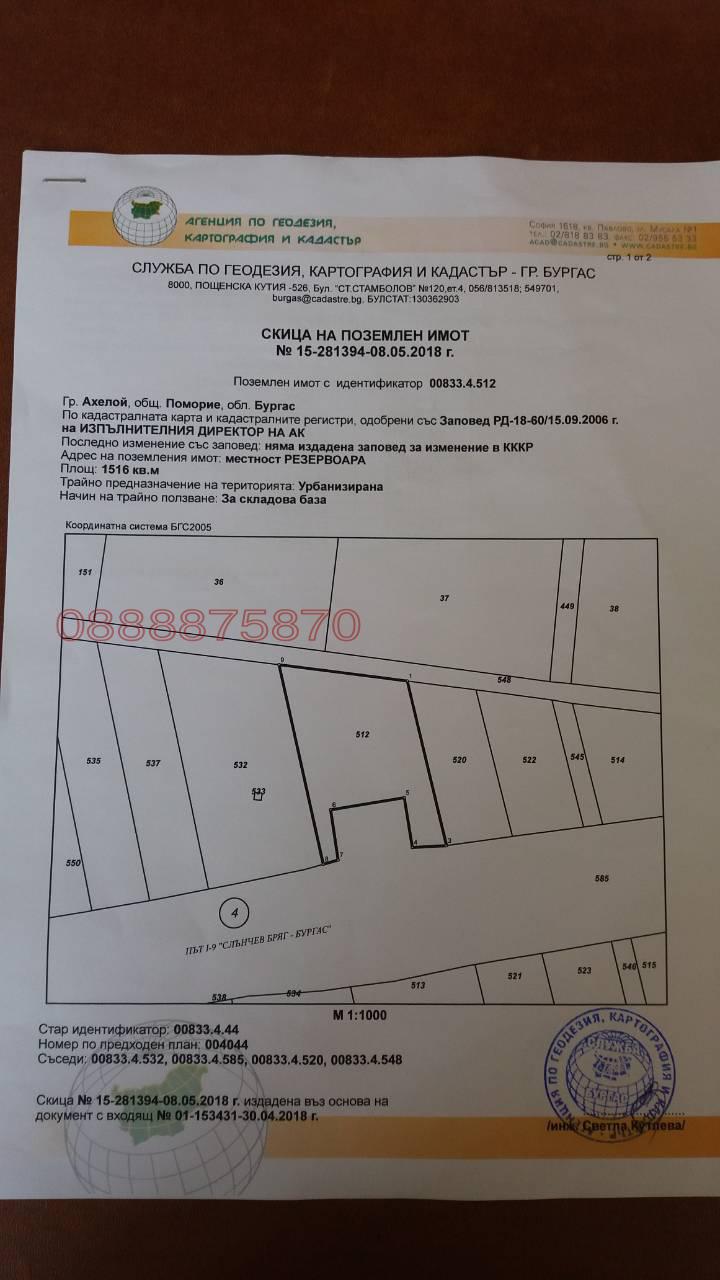 Продава ПАРЦЕЛ, гр. Ахелой, област Бургас, снимка 3 - Парцели - 52980605