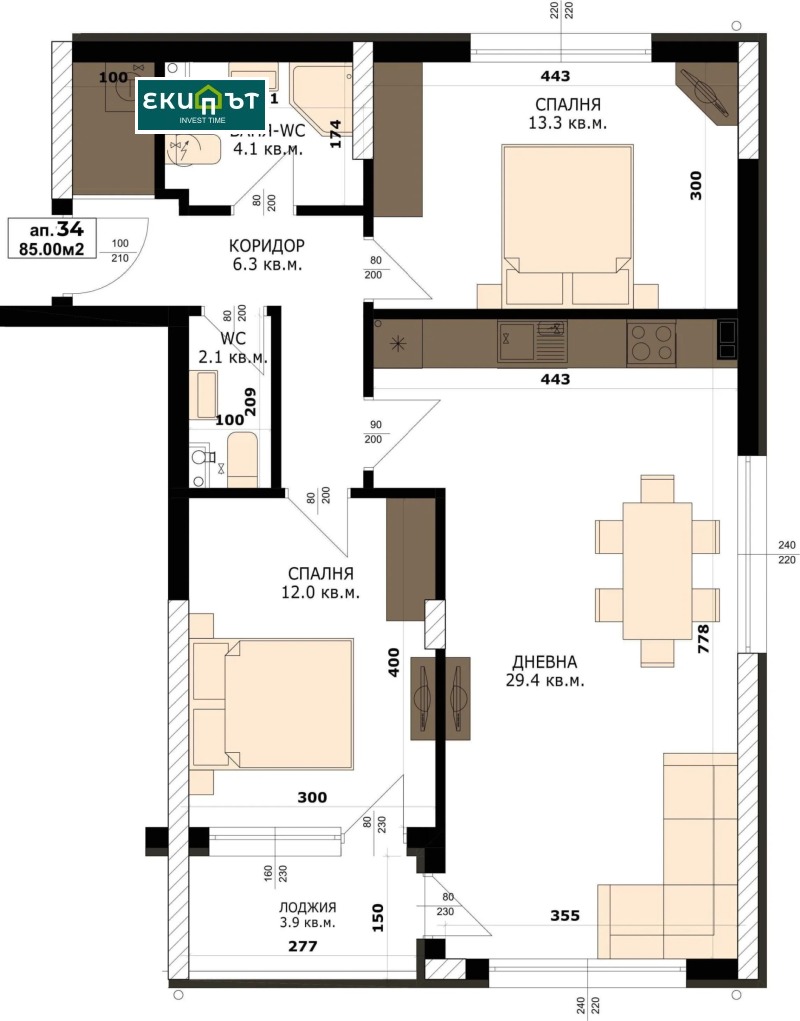 Продава 3-СТАЕН, гр. Варна, Кайсиева градина, снимка 2 - Aпартаменти - 49123261