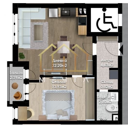 À venda  1 quarto Plovdiv , Iujen , 71 m² | 65698218 - imagem [4]