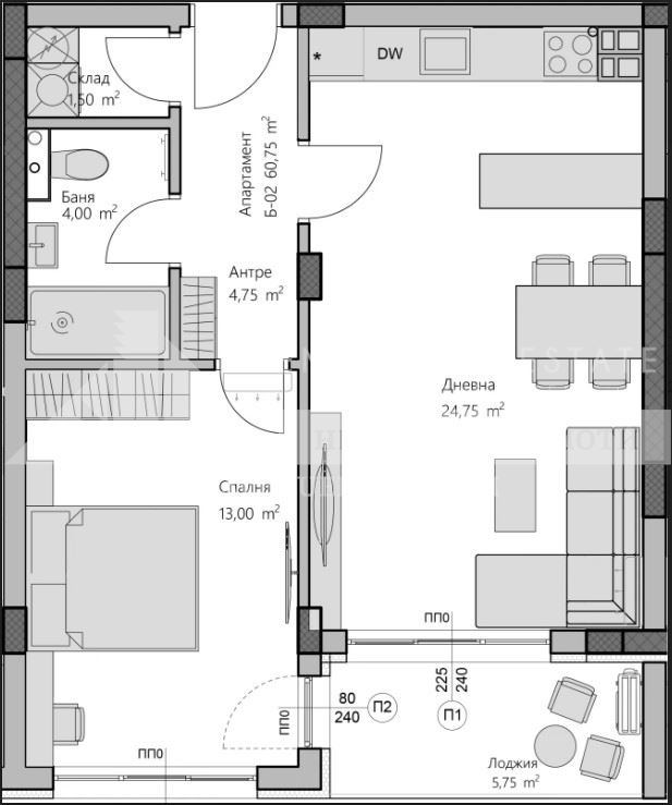 For Sale  1 bedroom Plovdiv , Hristo Smirnenski , 72 sq.m | 12770696 - image [2]