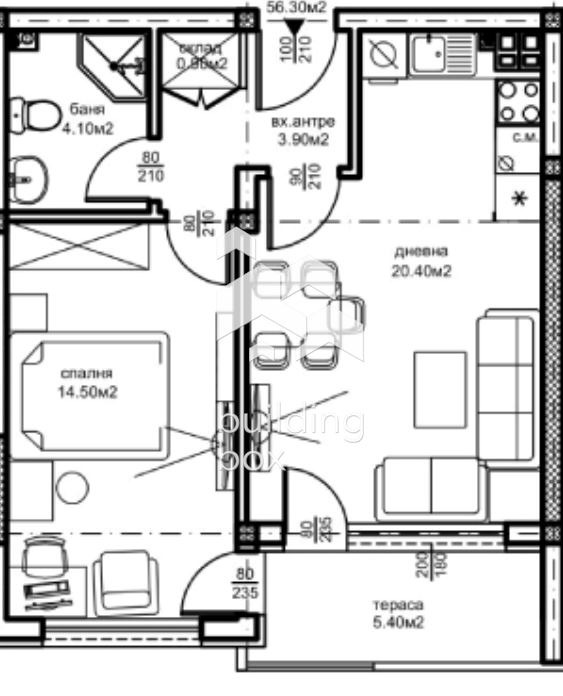 Продава 2-СТАЕН, гр. Пловдив, Южен