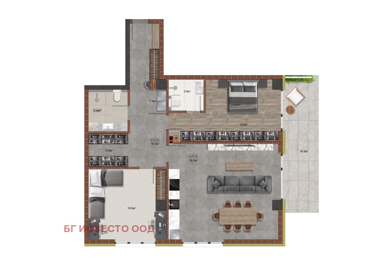 Satılık  2 yatak odası Pleven , Şirok centar , 166 metrekare | 79276379 - görüntü [2]