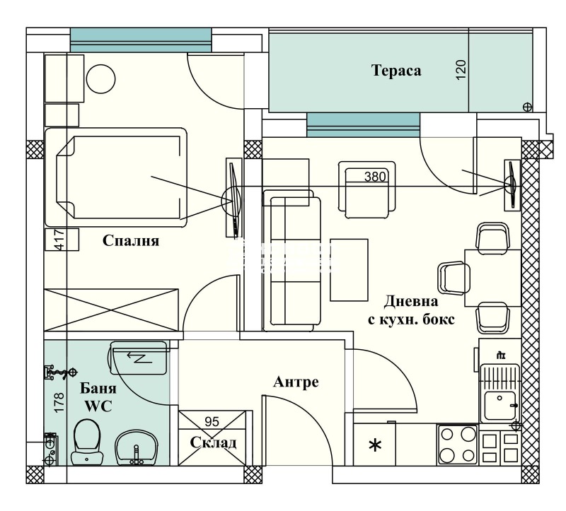 Te koop  1 slaapkamer Plovdiv , Vastanitsjeski , 52 m² | 86374963 - afbeelding [8]