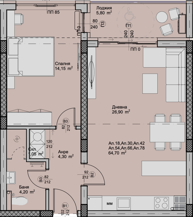 À venda  1 quarto Plovdiv , Hristo Smirnenski , 75 m² | 24940249 - imagem [3]