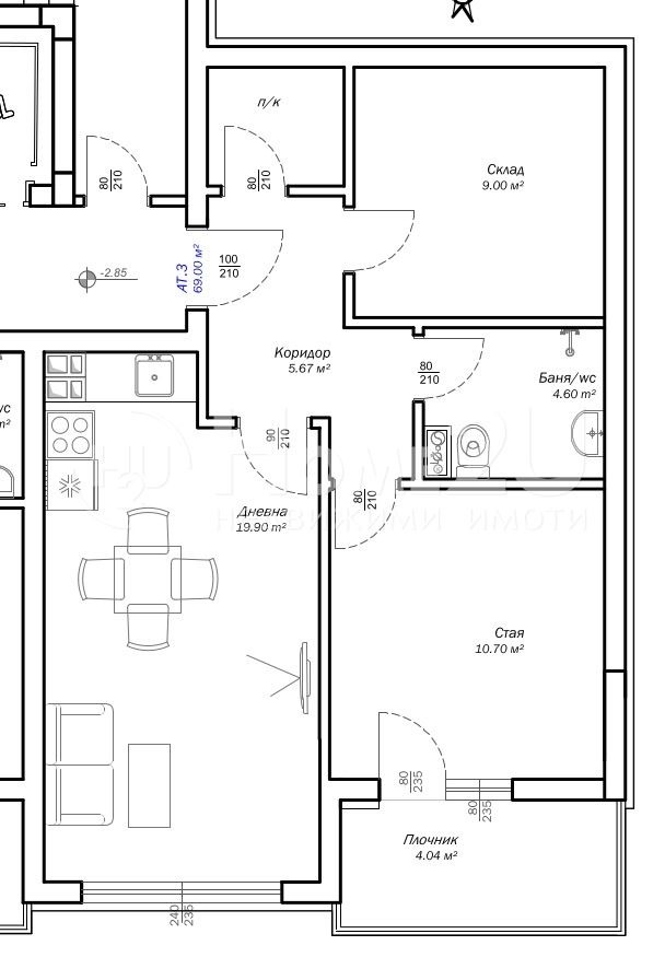 Na prodej  2 ložnice Varna , m-t Pčelina , 81 m2 | 32301542 - obraz [3]