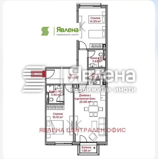 Продава 3-СТАЕН, гр. София, Манастирски ливади, снимка 4 - Апартаменти - 54694409