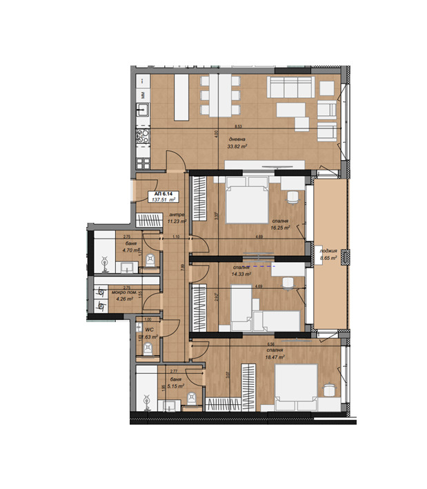 Na prodej  3 ložnice Sofia , Tolstoj , 158 m2 | 15158393 - obraz [2]
