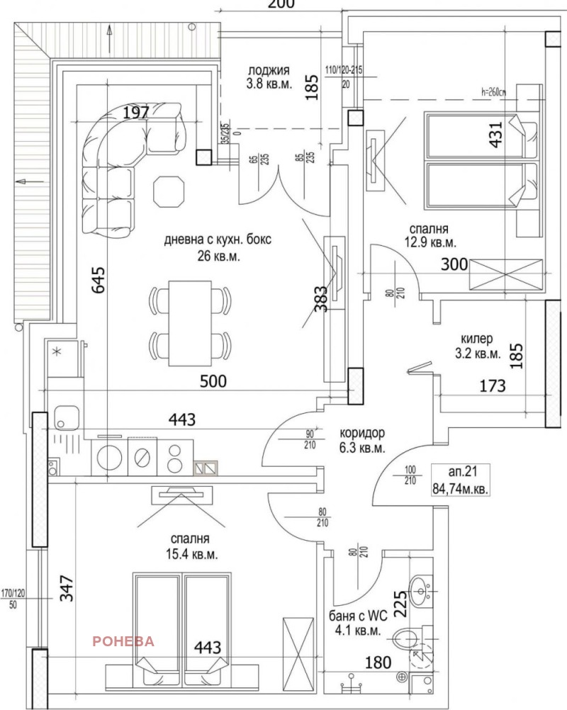 Продава  3-стаен град Варна , Цветен квартал , 97 кв.м | 88055520 - изображение [2]