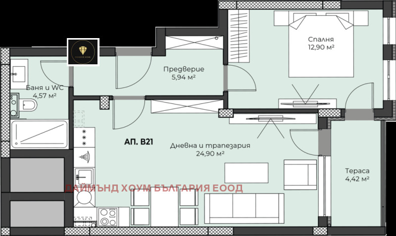 Myytävänä  1 makuuhuone Plovdiv , Peštersko šose , 75 neliömetriä | 47177049 - kuva [2]