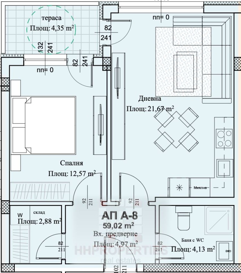 Zu verkaufen  1 Schlafzimmer Plowdiw , Hristo Smirnenski , 68 qm | 93128404 - Bild [5]