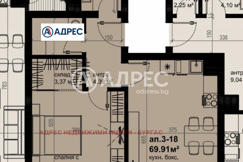 Продается  1 спальня Бургас , Изгрев , 82 кв.м | 41118848
