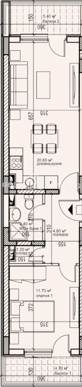 Til salg  1 soveværelse Plovdiv , Karshiyaka , 63 kvm | 97129665 - billede [10]