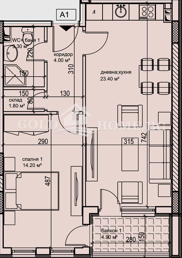 Til salg  1 soveværelse Plovdiv , Karshiyaka , 63 kvm | 97129665 - billede [9]