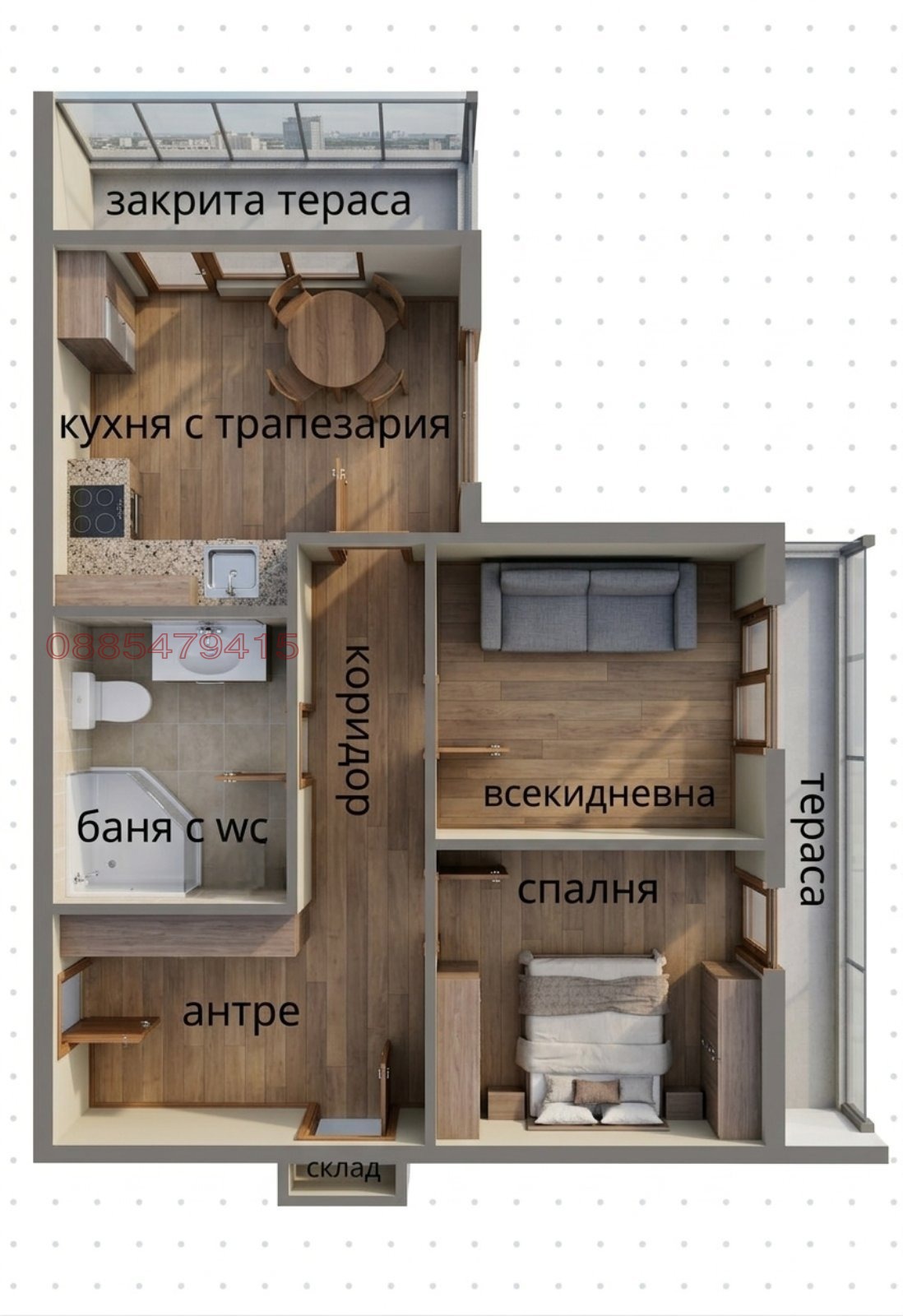 Продава 2-СТАЕН, гр. Враца, Металург, снимка 2 - Апартаменти - 53786889