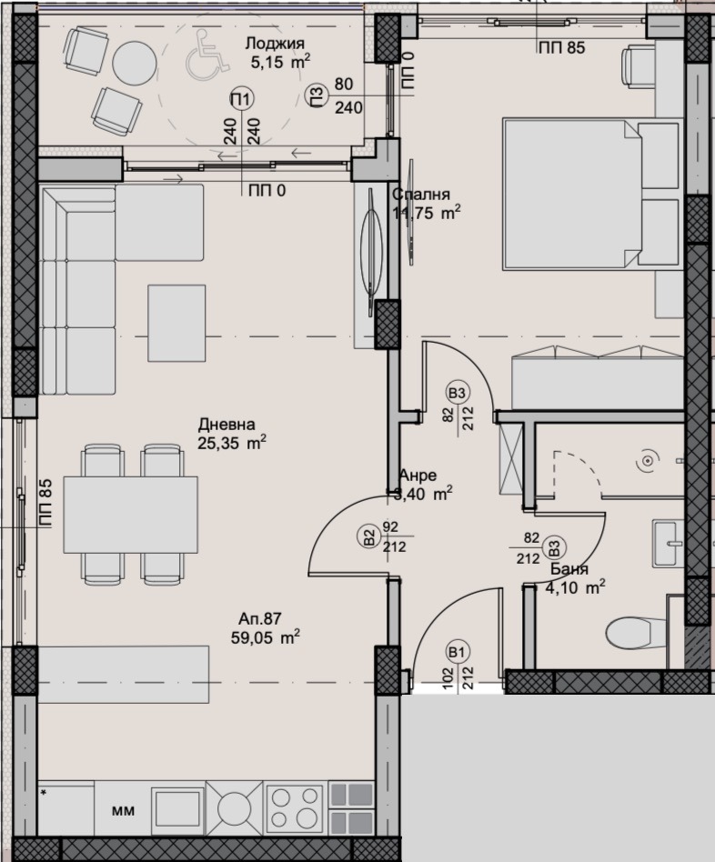 À vendre  1 chambre Plovdiv , Hristo Smirnenski , 69 m² | 27710654