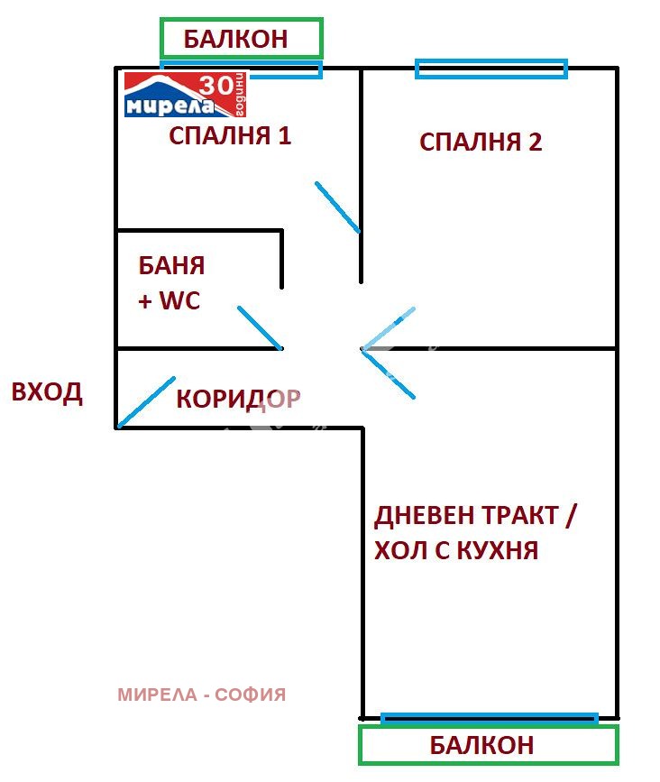 Til salgs  2 soverom Sofia , Geo Milev , 73 kvm | 89735490 - bilde [9]