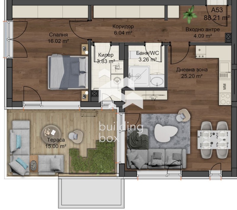 Продава 2-СТАЕН, гр. Пловдив, Коматевски възел, снимка 2 - Апартаменти - 52974492