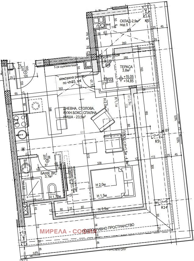 En venta  Estudio Sofia , Tolstoy , 51 metros cuadrados | 12135919 - imagen [2]