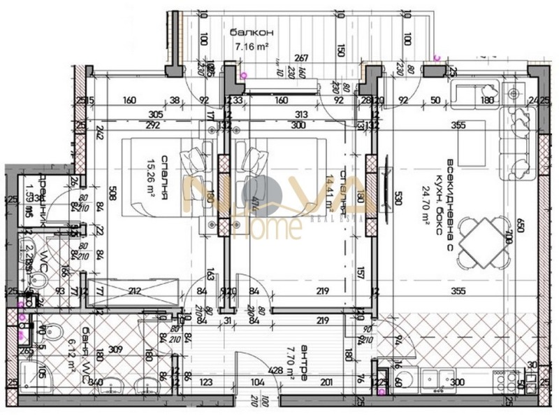 Продаја  2 спаваће собе Варна , Младост 1 , 102 м2 | 57423342 - слика [8]