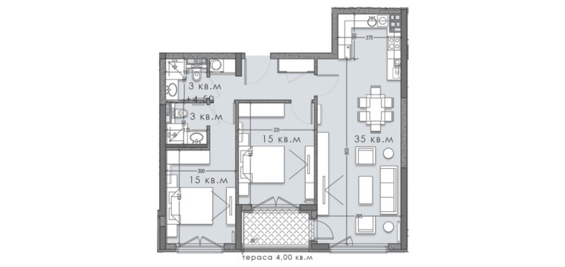 Продава 3-СТАЕН, гр. София, Кръстова вада, снимка 5 - Апартаменти - 53147777