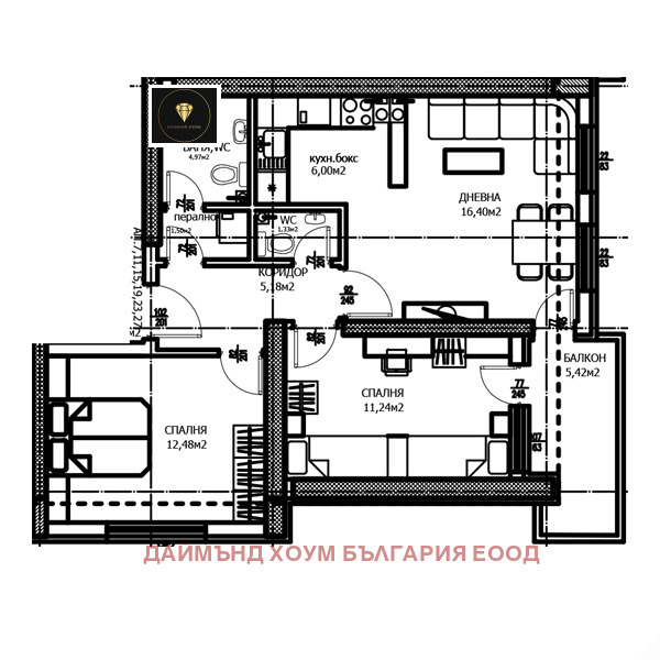 Te koop  2 slaapkamers Plovdiv , Trakija , 90 m² | 27936116 - afbeelding [2]