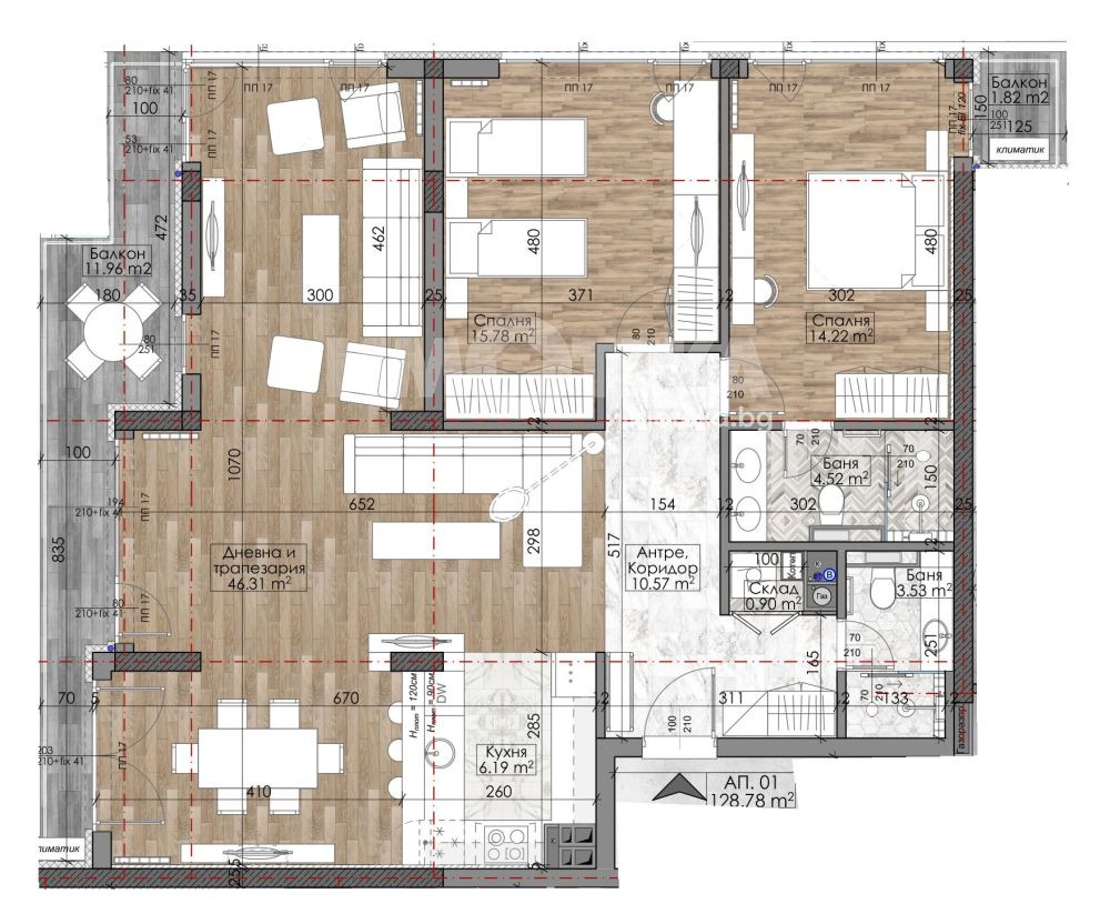 Продава 3-СТАЕН, гр. София, Гоце Делчев, снимка 2 - Апартаменти - 54119581