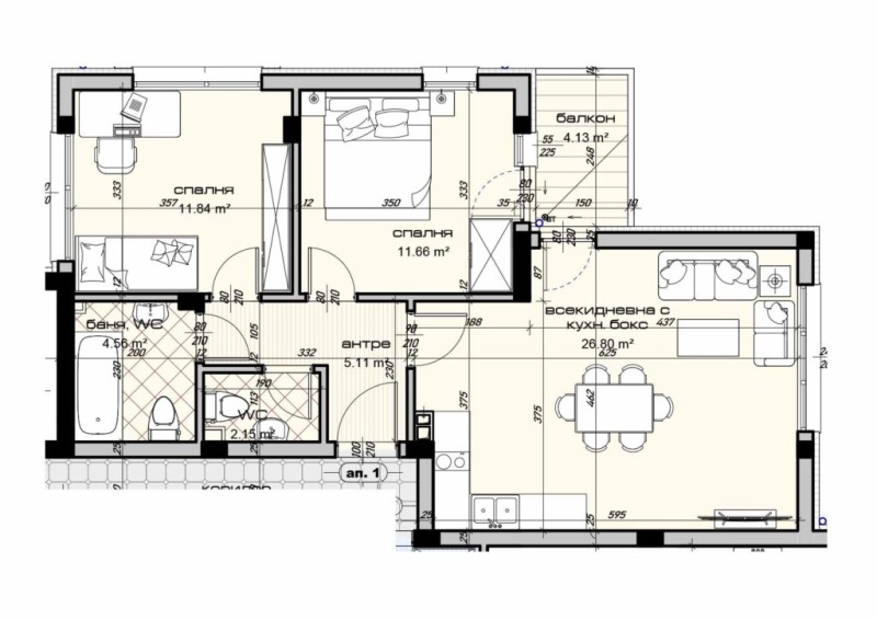 Продава 3-СТАЕН, гр. Варна, Виница, снимка 4 - Aпартаменти - 48601020