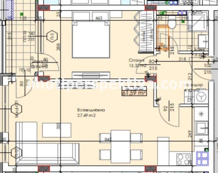 Myytävänä  1 makuuhuone Plovdiv , Trakija , 72 neliömetriä | 36742523 - kuva [2]