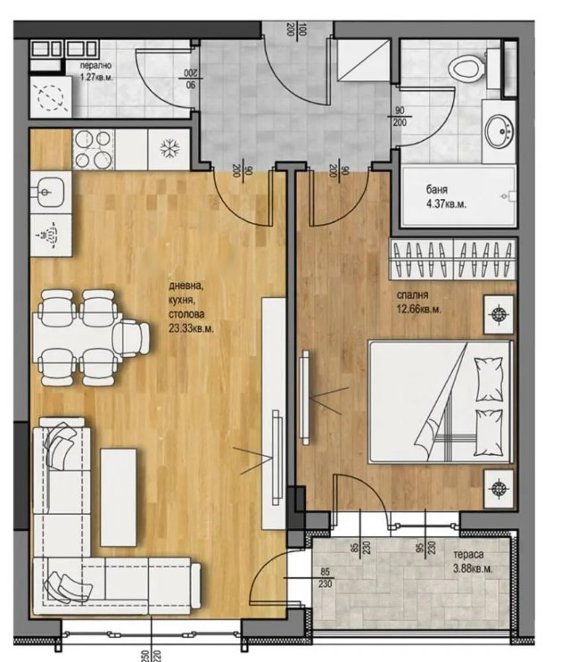 Zu verkaufen  1 Schlafzimmer Plowdiw , Hristo Smirnenski , 70 qm | 47129368 - Bild [7]