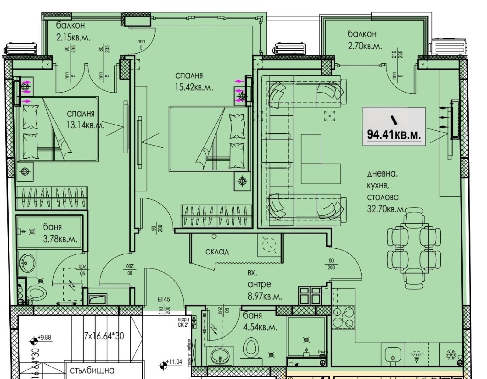 Продава 3-СТАЕН, гр. Пловдив, Кючук Париж, снимка 3 - Апартаменти - 55396371
