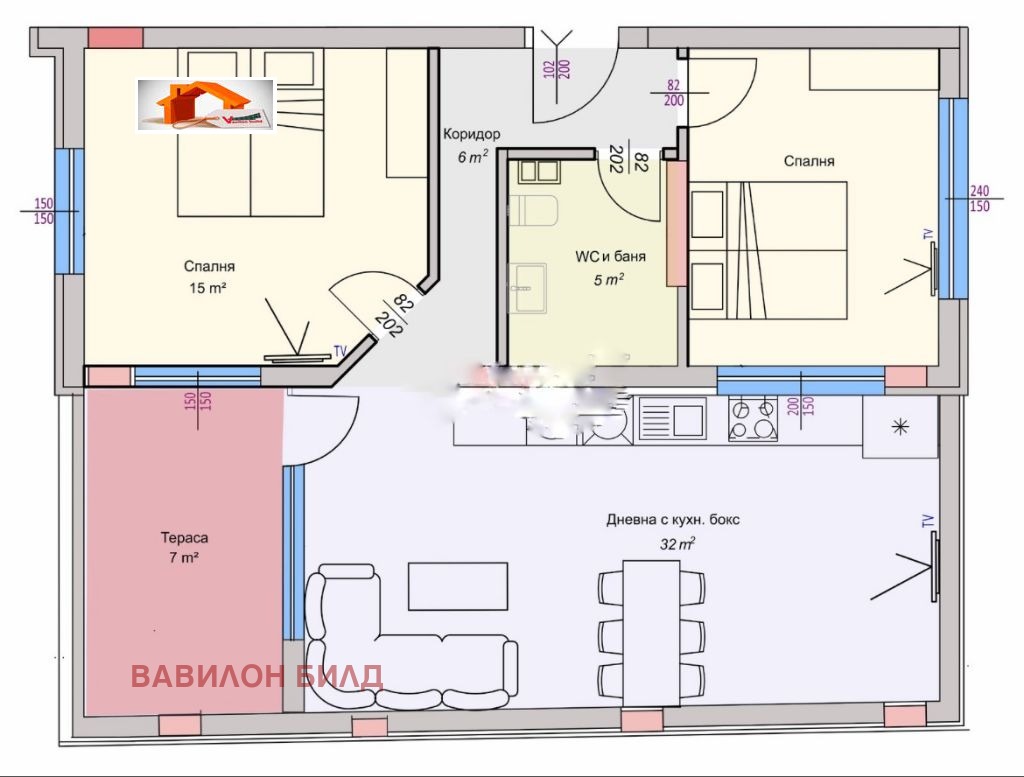 Продава 3-СТАЕН, гр. Пловдив, Коматевски възел, снимка 2 - Апартаменти - 55792083