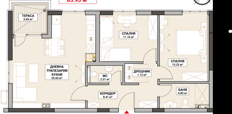 Продава 3-СТАЕН, гр. София, Младост 4, снимка 1 - Aпартаменти - 49166032