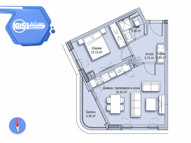 En venta  1 dormitorio Sofia , Vitosha , 74 metros cuadrados | 77477552