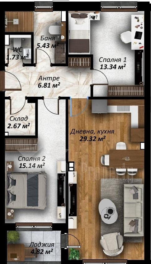 Zu verkaufen  1 Schlafzimmer Stara Zagora , Ajazmoto , 83 qm | 24959882 - Bild [12]