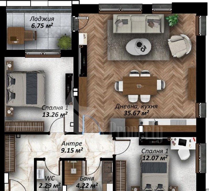 Zu verkaufen  1 Schlafzimmer Stara Zagora , Ajazmoto , 83 qm | 24959882 - Bild [4]