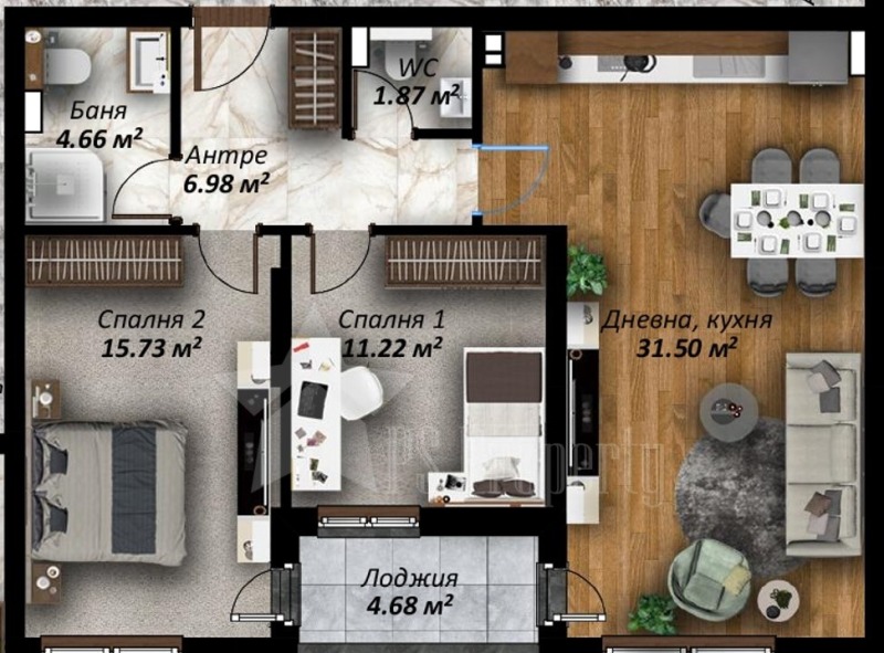 Zu verkaufen  1 Schlafzimmer Stara Zagora , Ajazmoto , 83 qm | 24959882 - Bild [11]