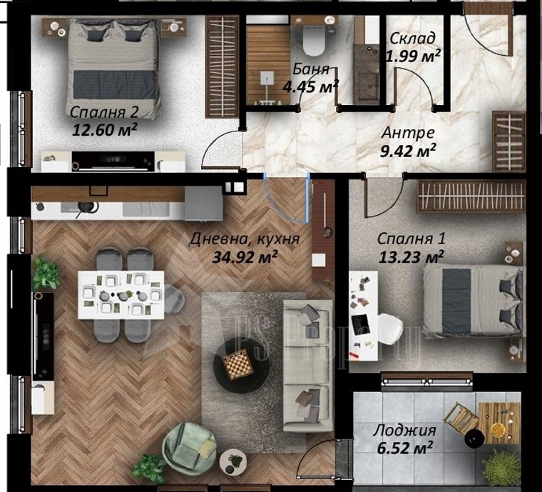 Zu verkaufen  1 Schlafzimmer Stara Zagora , Ajazmoto , 83 qm | 24959882 - Bild [9]