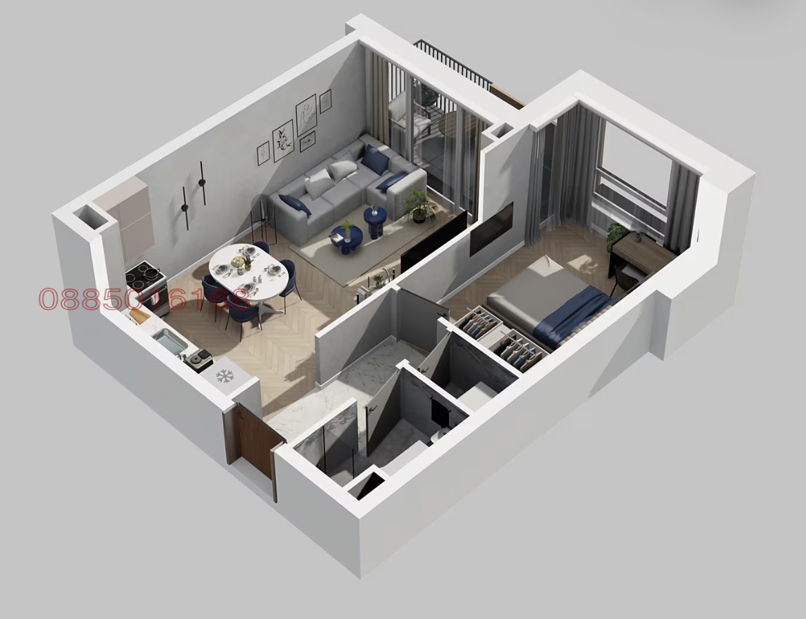 Продава 2-СТАЕН, гр. Бургас, Изгрев, снимка 8 - Апартаменти - 56523283
