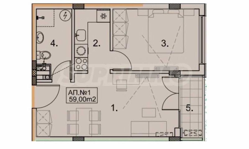 Te koop  1 slaapkamer regio Boergas , k.k. Slantsjev brjag , 58 m² | 30598074 - afbeelding [9]