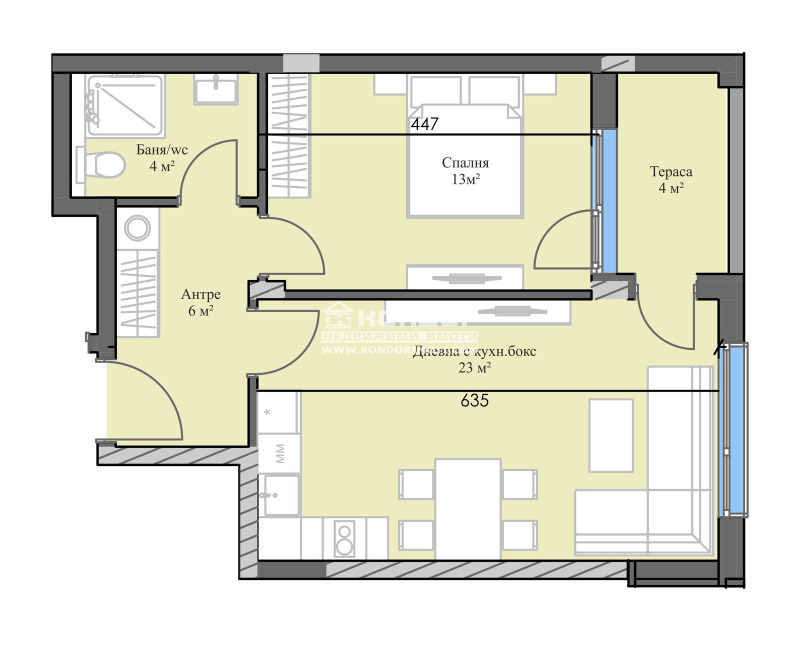 Zu verkaufen  1 Schlafzimmer Plowdiw , Karschijaka , 72 qm | 38892613 - Bild [4]