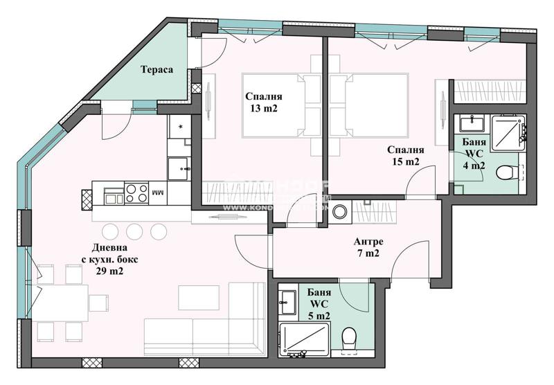 Zu verkaufen  2 Schlafzimmer Plowdiw , Hristo Smirnenski , 104 qm | 70549485 - Bild [4]