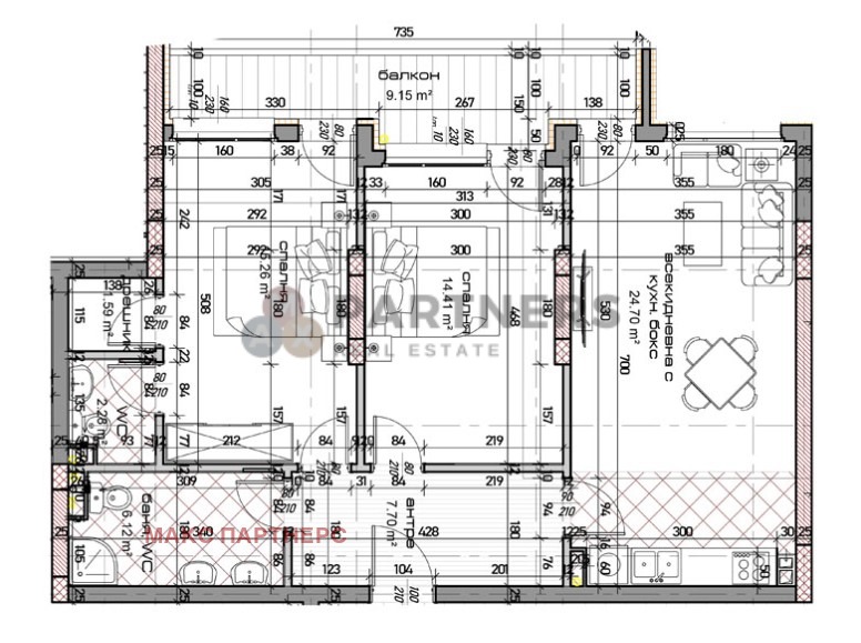 Myytävänä  2 makuuhuonetta Varna , Mladost 2 , 144 neliömetriä | 25469562 - kuva [3]