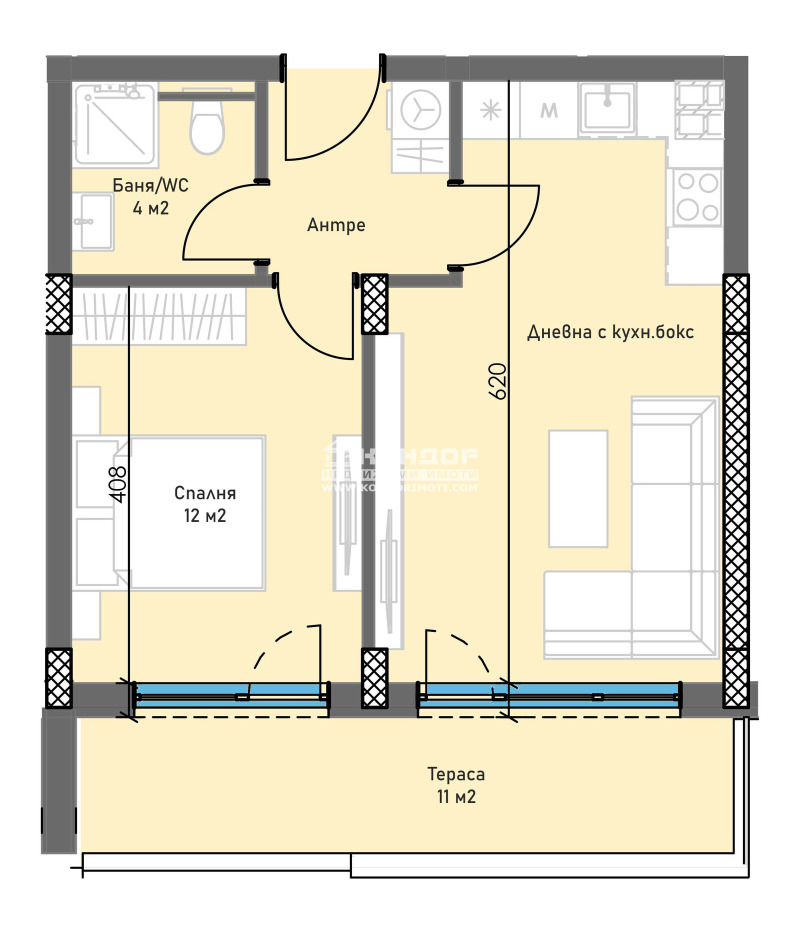 Te koop  1 slaapkamer Plovdiv , Trakija , 72 m² | 50408855 - afbeelding [3]