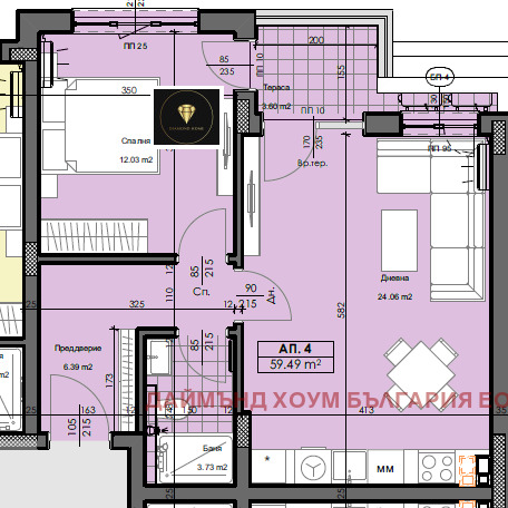 À venda  1 quarto Plovdiv , Gagarin , 74 m² | 95241138 - imagem [2]