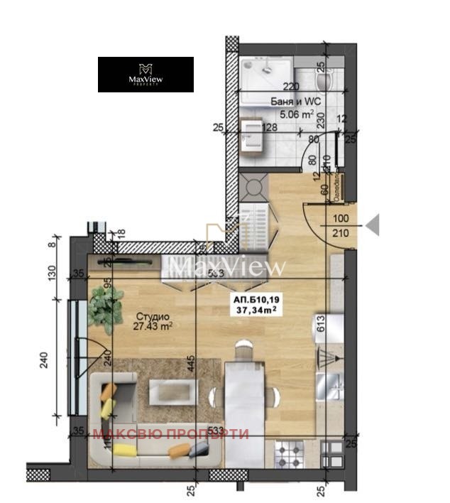 Продава  1-стаен град София , Малинова долина , 44 кв.м | 28881339 - изображение [2]