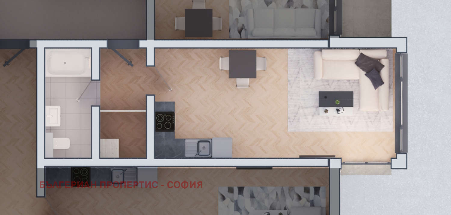 Продава 1-СТАЕН, гр. София, Дружба 2