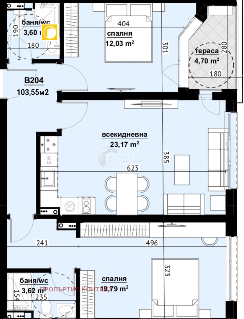 Продава 3-СТАЕН, гр. Бургас, Изгрев, снимка 2 - Aпартаменти - 49209002