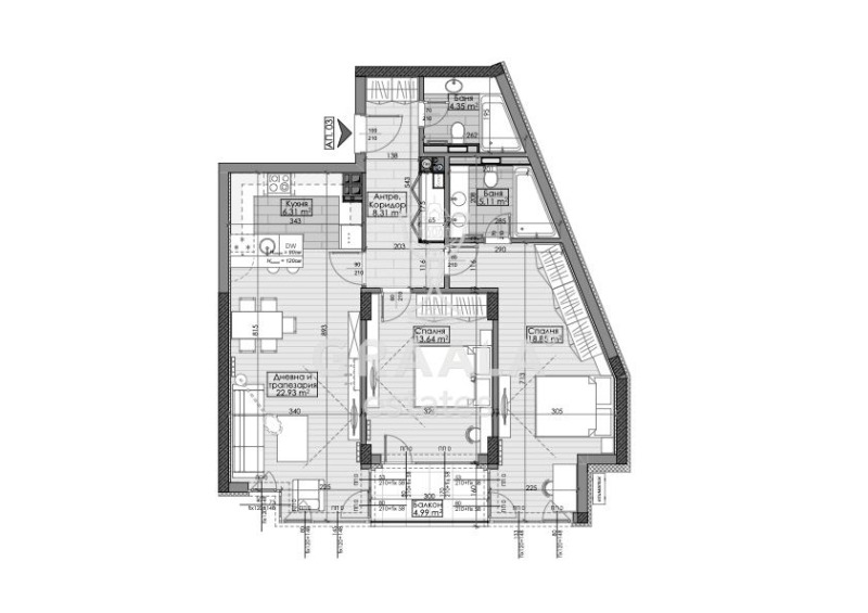 Eladó  2 hálószobás Sofia , Goce Delcsev , 110 négyzetméter | 56833361