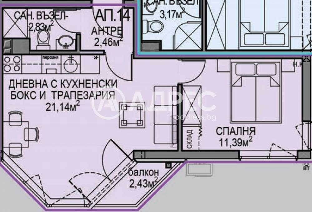 Продава 2-СТАЕН, гр. София, Обеля 2